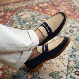 Dress Shoes Retro British Loafers Men Leather Suede Tassel Decoration Multi-color Set Feet Business Casual