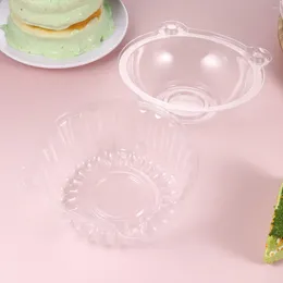 Take Out Containers 100pcs Clear Muffin Box Cake Dessert Dome Cupcake Cookie Macaroon Puff Bakery Boxes Size