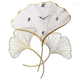 Wall Clocks Nordic Large Clock 3d Metal Living Room Light Silent Luxury Mechanism Leaf Modern Home Watch Saat Gift Ideas FZ576