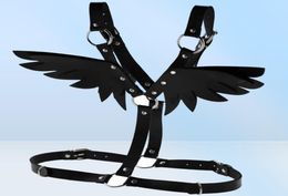 Belts 1pc Sexy Fashion Women Men Gothic Handmade PU Leather Harness Body Bondage Waist Strap Punk Rock Stylish Angle Wings VestBel7600488