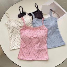 Camisoles & Tanks Women Padded Tank Top Stylish Women's Lace Trim Tops With Bow Decor Sexy Backless Crop For Summer Camisole