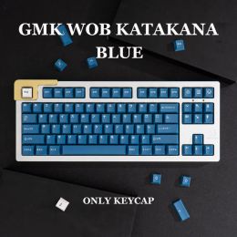 Accessories Gmk Wob Katakana Blue Large Set Pbt Keycap Cherry Profile DyeSub Japanese Custom Personality Keycaps For Mechanical Keyboard