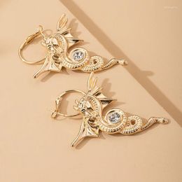 Stud Earrings Dragon Exaggerated European And American Personality Retro Simple Earring Gold Plated