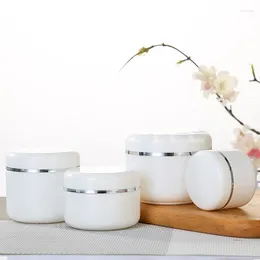 Storage Bottles 10pcs Empty Face Cream Jars White Plastic Cosmetic Container Pacakaing Travel Lotion Pot Make Up 20g 30g 50g 100g 150g 250g