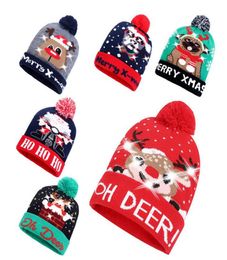 Unisex LED Lightup Ugly Christmas Hat Beanies Knitted Xmas Party Cap with Knit Cap6022846