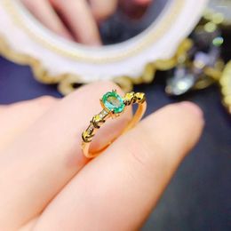 Cluster Rings Ring Life Sterling Silver 925 Natural Colombian Emerald Ladies Jewelry Wedding Gift