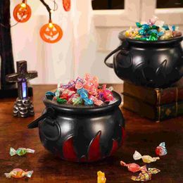 Plates 2 Pcs Witch Jar Small Halloween Buckets Children Hand-held Candy Jars Lid Coin Funny Prop Plastic Decor The Gift