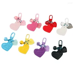 Decorative Figurines Creative Paint Alloy Leather Love Bell Key Buckle Car Chain Personalised Student Gift Backpack Hanging Ornament