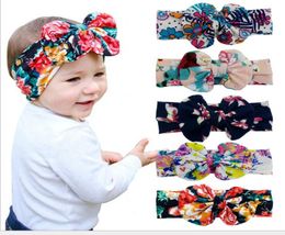 New Colourful Boho Newborn Toddler Headband Ribbon Elastic Baby Headdress Kids Hair Band Girl Bow Knot6510630