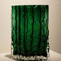 Vases Nordic Style Glass Green Aesthetic Hydroponic Minimalist Modern Luxury Art Design Wazony Home Decorating WZ50HP