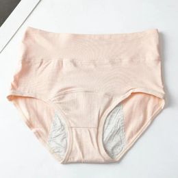 Women's Panties Solid Colour Tummy Control High Waist Menstrual With Anti-leak Protection Breathable Fabric For Ladies