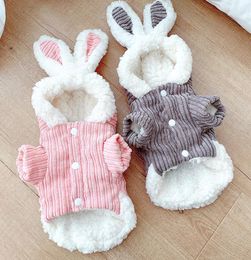 Cute Rabbit Design Dog Hoodie Winter Pet Dog Clothes For Dogs Coat Jacket Cotton Ropa Perro French Bulldog3190082