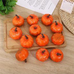 Decorative Flowers 12PCS Artificial Pumpkins Halloween Decoration Craft Mini Fake Vegetable Ornament