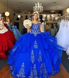 Gorgeous Royal Blue Plus Size Ball Gown Quinceanera Dresses Sweetheart Sweet 16 Formal Evening Dress Pageant Celebrity Party Gowns6169278