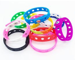 Soft Silicone Sports Bracelet Wristband 18/21cm Fit Shoe Buckle Charm Accessory Kid Party Gift Fashion Jewellery For Men Women Wholesale9646408