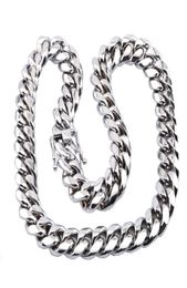 High Quality Miami Cuban Link Chain Necklace Men Hip Hop Gold Silver Necklaces Stainless Steel Jewelry9774466