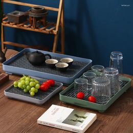 Tea Trays Thickened Tray Draining Deck Fruit Plate Outdoor Kitchen Tableware Drain Water Set Room Ceremony To