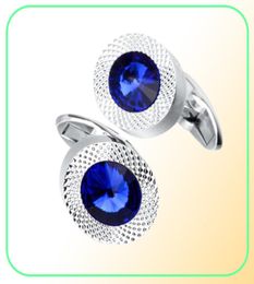 SAVOYSHI Luxury Mens Shirt Cufflinks High Quality Lawyer Groom Wedding Fine Gift Blue Crystal Cuff Links Brand Designer Jewelry2563622444