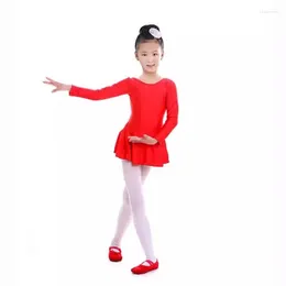 Stage Wear Children's Dance Suit Practise Ballet Latin Dress Women's Grade Exam Jumpsuit Spandex Long Sleeved Spring And Autumn Ou