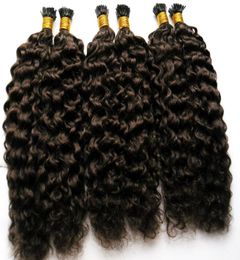 Factory Whole Kinky Curly Hair Italian keratin Fusion Stick I TIP Pre Bonded Human Hair Extensions 100g Afro Kinky Curly Hair 8179115