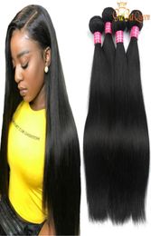 Mink Brazilian Virgin Hair Straight 4 bundles Human Hair Weaves Unprocessed Brazilian Peruvian Malaysian Indian Straight Hair Bund1889581