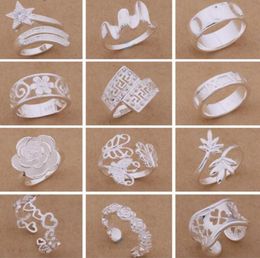 Mixed Orders Top quality 925 sterling silver rings fashion style Christmas party to send his girlfriend wife gifts 24pcslot wjl8442625