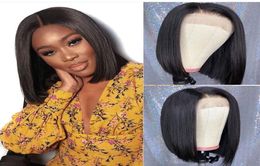 Ishow Hair Straight 26 Swiss Lace Wig Short Bob Wig Straight Human Hair wigs Brazilian Virgin Human Hair Lace Front Wigs2504428