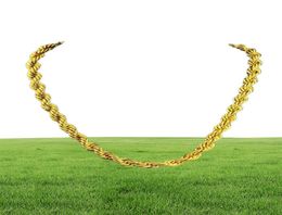 Hip Hop 24 Inches Mens Solid Rope Chain Necklace 18k Yellow Gold Filled Statement Knot Jewellery Gift 7mm Wide7577112