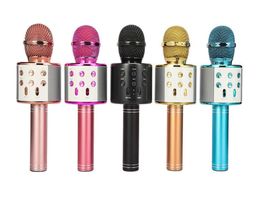 Top Quality WS858 Bluetooth Wireless Microphone Handheld Karaoke Mic with USB Cahrging KTV Player Record Music For Kids Toys Part6047541