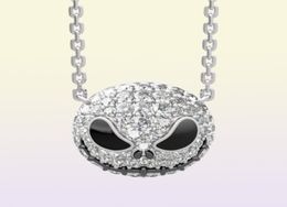 Nightmare before Christmas Skeleton Necklace Jack Skull Crystals Pendant Women Witch Necklace Goth Gothic Jewellery Whole J1218737518084285