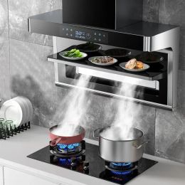 Combos In Stock Home appliance kitchen Large suction top side double suction range hood 7shaped