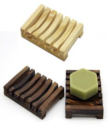 Antislip Bathing Soap Tray Natural Wooden Soap Dish Storage Holder Soap Rack Plate Box Container Bath Shower Plate Bathroom BH2284410891