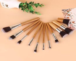 Makeup Brushes 11 PCS Professional Bamboo Makeup Brush Sets Makeup Tools With High Quality 3981247