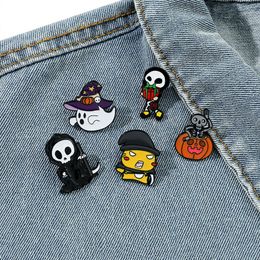 Halloween spooky ghost brooch Cute Anime Movies Games Hard Enamel Pins Collect Cartoon Brooch Backpack Hat Bag Collar Lapel Badges