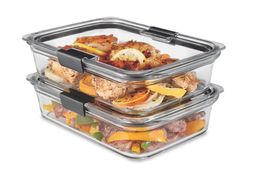 Dinnerware Rubbermaid Brilliance Glass Storage Containers 8-Cup With Lids 2-Pack