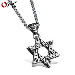 Hexagram Titanium Steel Pendant Jewellery Personalised Street Trend Hip Hop Mens Necklace