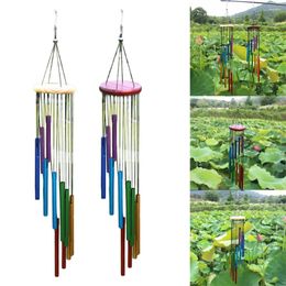 Decorative Figurines 1PCS 12 Tubes Wind Chime 55cm Manual Assembly Metal Pipe Chimes Bells Hanging Ornaments For Livingroom Garden Home