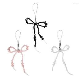 Keychains Sweet Cool Bowknot Charm Phone Chain Straps Crystal Bows Pendant Keychain 264E