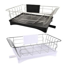 1PCs Multifunctional Stainless Steel Dish Rack Plates Bowl Cup Drying Storage Rack Organiser Kitchen Organiser Storage Racks T20049184671