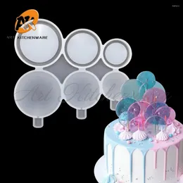 Baking Moulds Thickened Round Shape Lollipop Silicone Mould Chocolate Candy Fondant Birthday Cake Decorating Tools Accessories