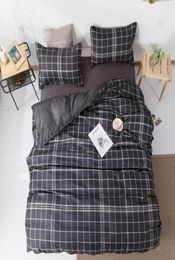 58 Geometric Black Plaid Bedding Set Duvet Cover Bed King Queen Size Bed Set Pillowcase Comforter bedding Sets8545465