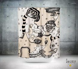 Shower Curtains Abstract Curtain Unique Original Outsider Artwork Artist Bathroom Accessories Painted Art