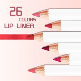 26color White Boxes Waterproof Pigment No-fading Lipliner Private Label Custom Bulk Lip Pencil Cosmetic Makeup All Lips Tint 240412