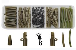 120pcs Carp Fishing Tackle Accessories Carp Rigs Tackle Safety Lead Clips Quick Swivel AntiTangle Sleeve Kit1886126