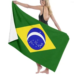 Towel Brazil Flag Swimming Textile Adult Absorbent Bath Women/man Robes Microfiber Fabric 130X80 Cm