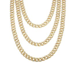Hip Hop Iced Out chains For Men s Miami Long Heavy Gold Plated Cuban Link Necklace Mens Fashion rapper Jewellery Party Gift5282864