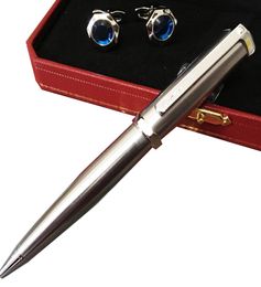 Metal cuff Famous cufflinks silver matte Ballpoint Pens writing supplier Business Office and School fashion pen cufflink red box8939882