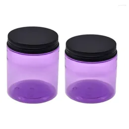 Storage Bottles 22pcs Cosmetic PET Plastic Cream Jars Empty Clear Purple Pots Wide Miuth Bottle With Aluminium Lids 100m 120ml 150ml 200ml