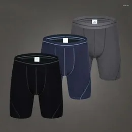 Underpants Long Men Boxers Underwear High Quality Cotton Breathable Leg Shorts For Sexy Pouch Male Panties