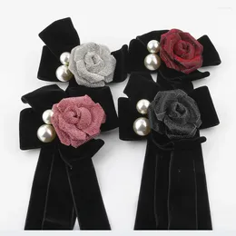 Hair Clips Luxury Rose Red Flower Rhinestones Exaggerated Long Bow Hairpins Ladies Prom Gifts Party Travel Accessories 911